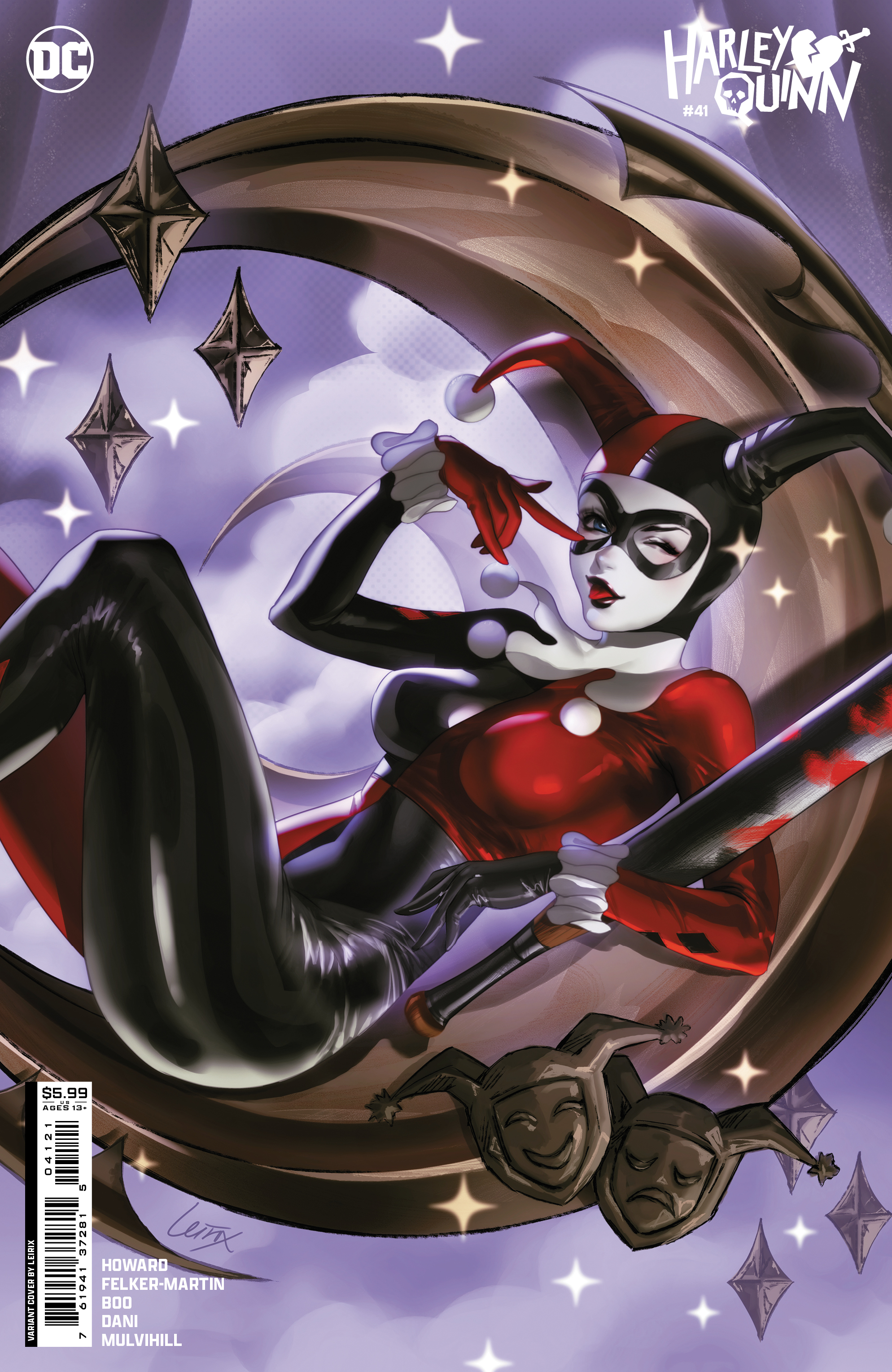 HARLEY QUINN #41 CVR B LESLEY LEIRIX LI CARD STOCK VAR