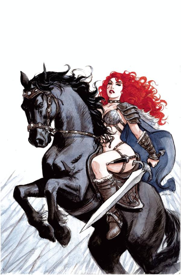 SAVAGE RED SONJA #4 VIRGIN COVER BY ENRICO MARINI