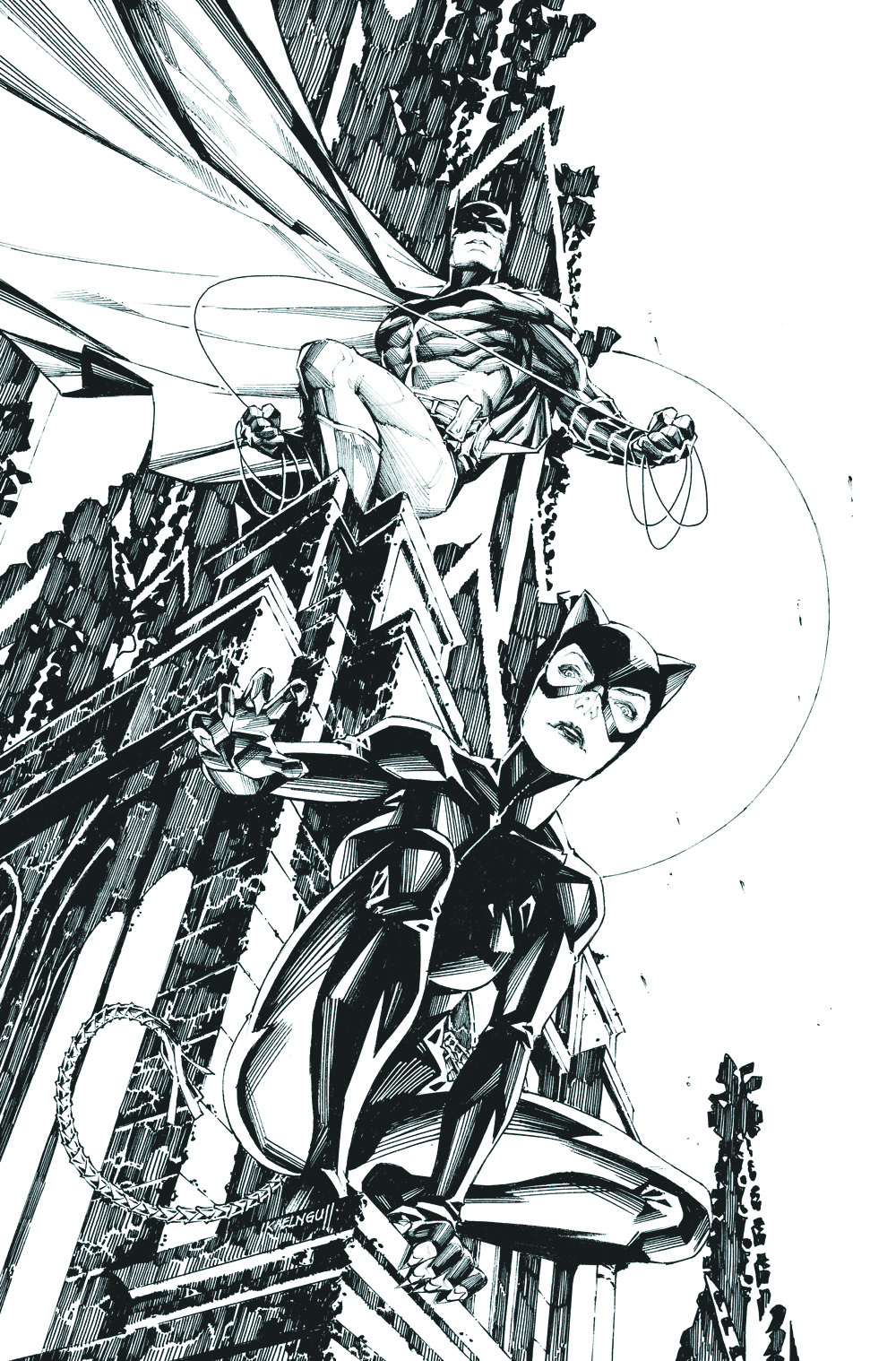 BATMAN CATWOMAN THE GOTHAM WAR BATTLE LINES #1 (ONE SHOT) CVR G INC 1:50 KAEL NGU CARD STOCK VAR