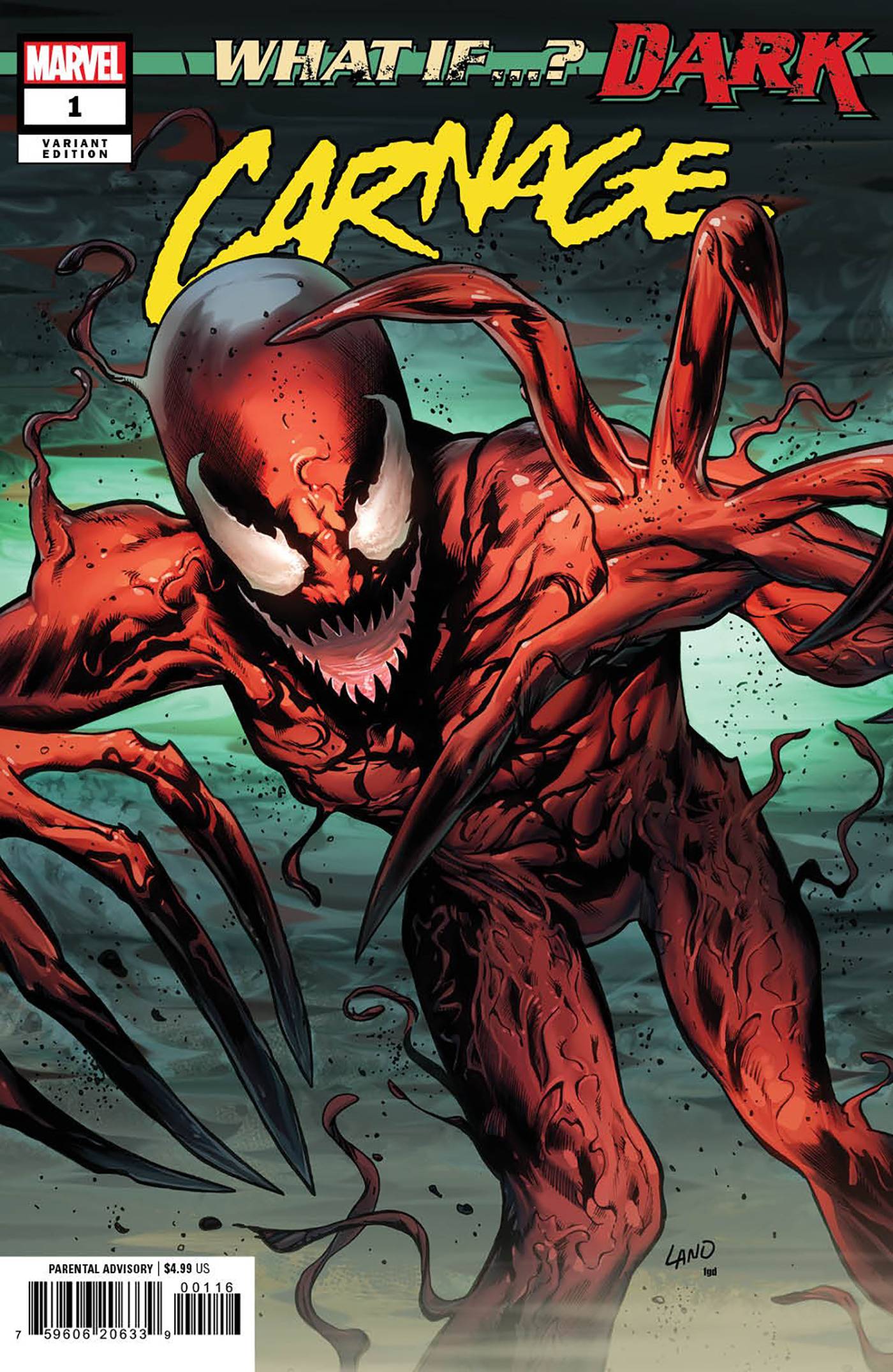 WHAT IF DARK CARNAGE #1 1:25 COPY INCV GREG LAND VAR