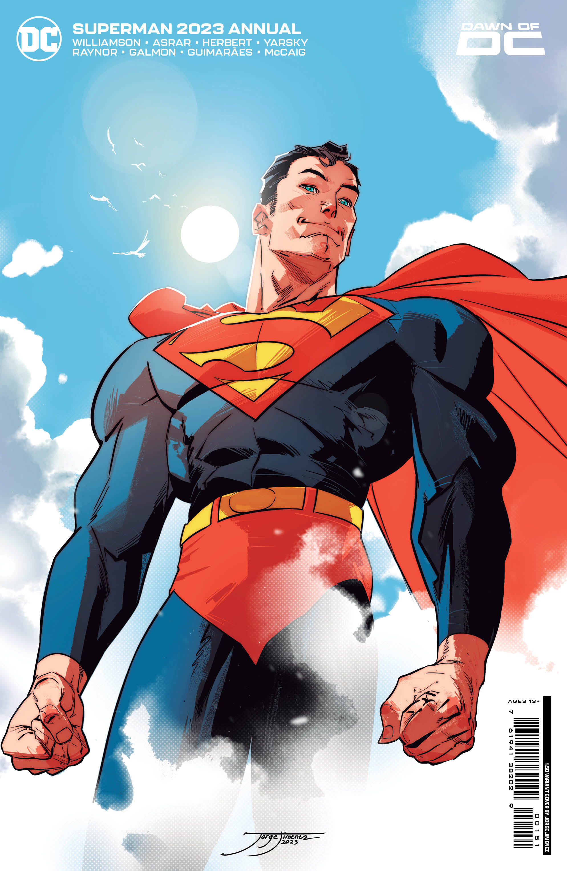 SUPERMAN 2023 ANNUAL #1 (ONE SHOT) CVR E INC 1:50 JORGE JIMENEZ CARD STOCK VAR