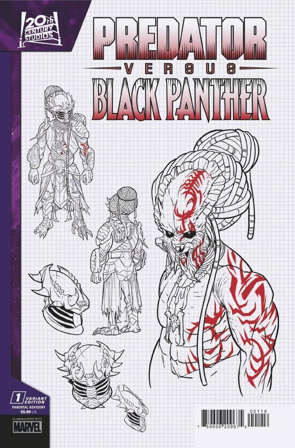 PREDATOR VS BLACK PANTHER #1 (OF 4) 1:10 COPY INCV DESIGN VAR