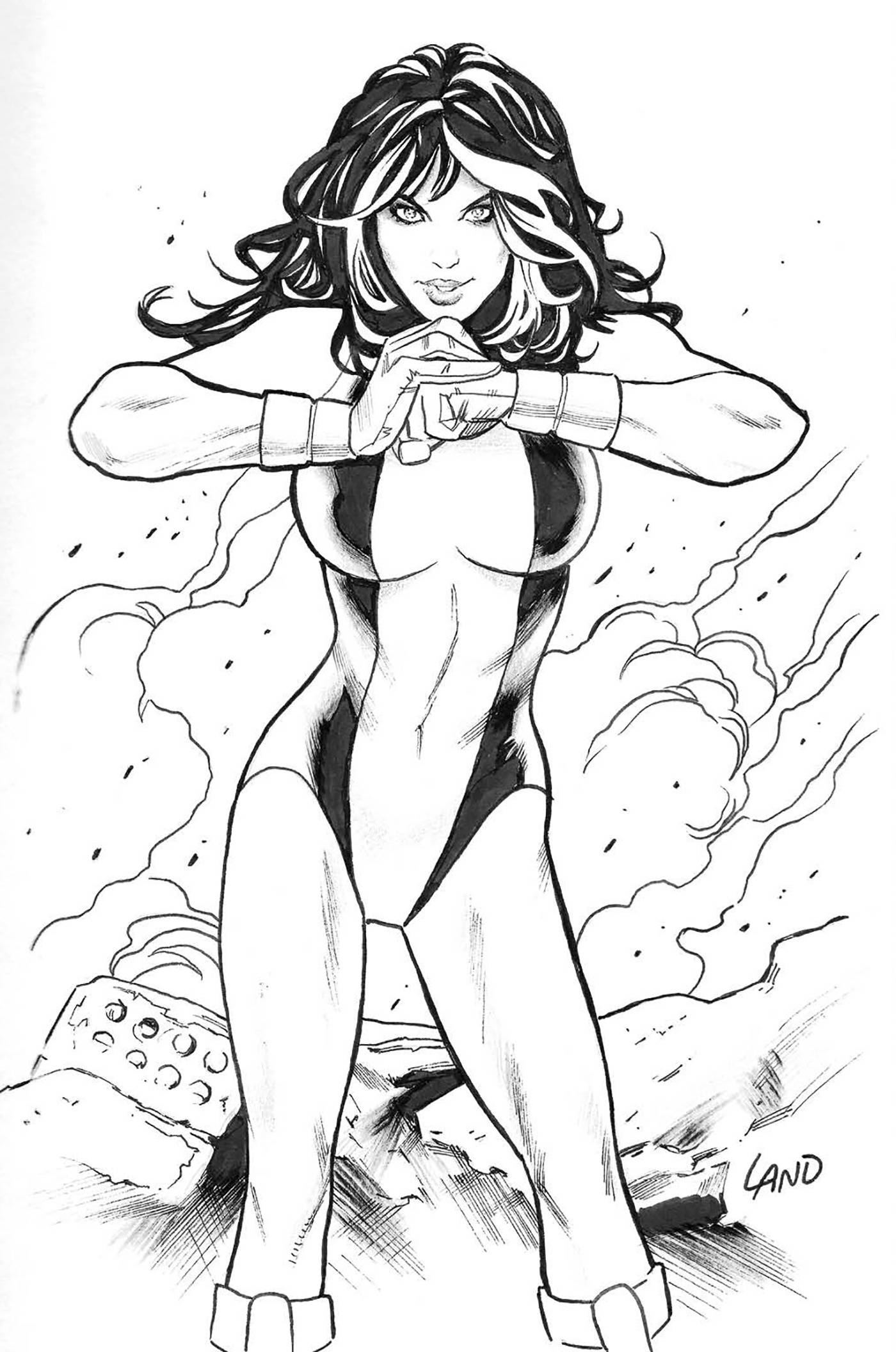 SHE-HULK #13 1:50 COPY INCV LAND VIRGIN BW VAR