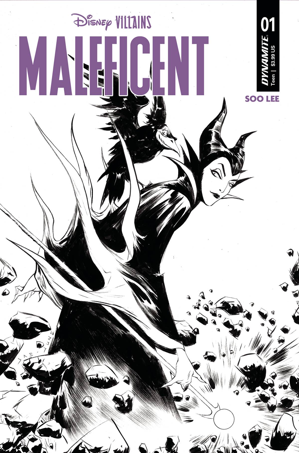 DISNEY VILLAINS MALEFICENT #1 CVR I 1:15 COPY INCV LEE B&W