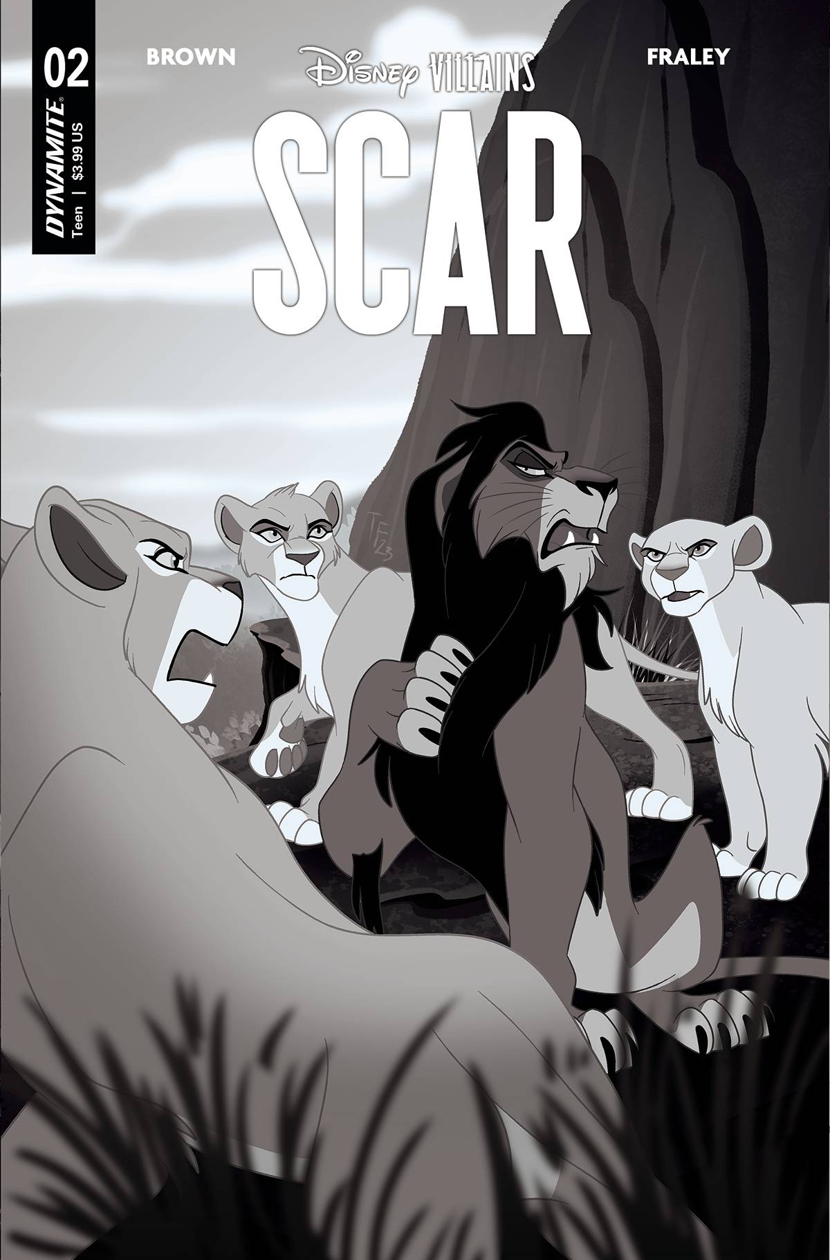 DISNEY VILLAINS SCAR #2 CVR G 1:10 COPY INCV FORSTNER B&W