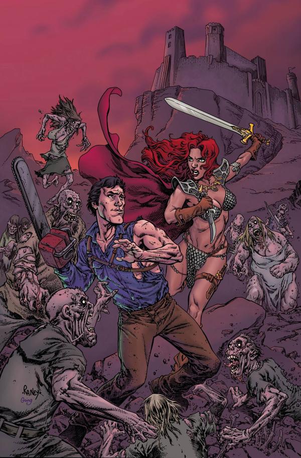 RED SONJA VS AOD #2 CVR E RANEY METAL PREMIUM