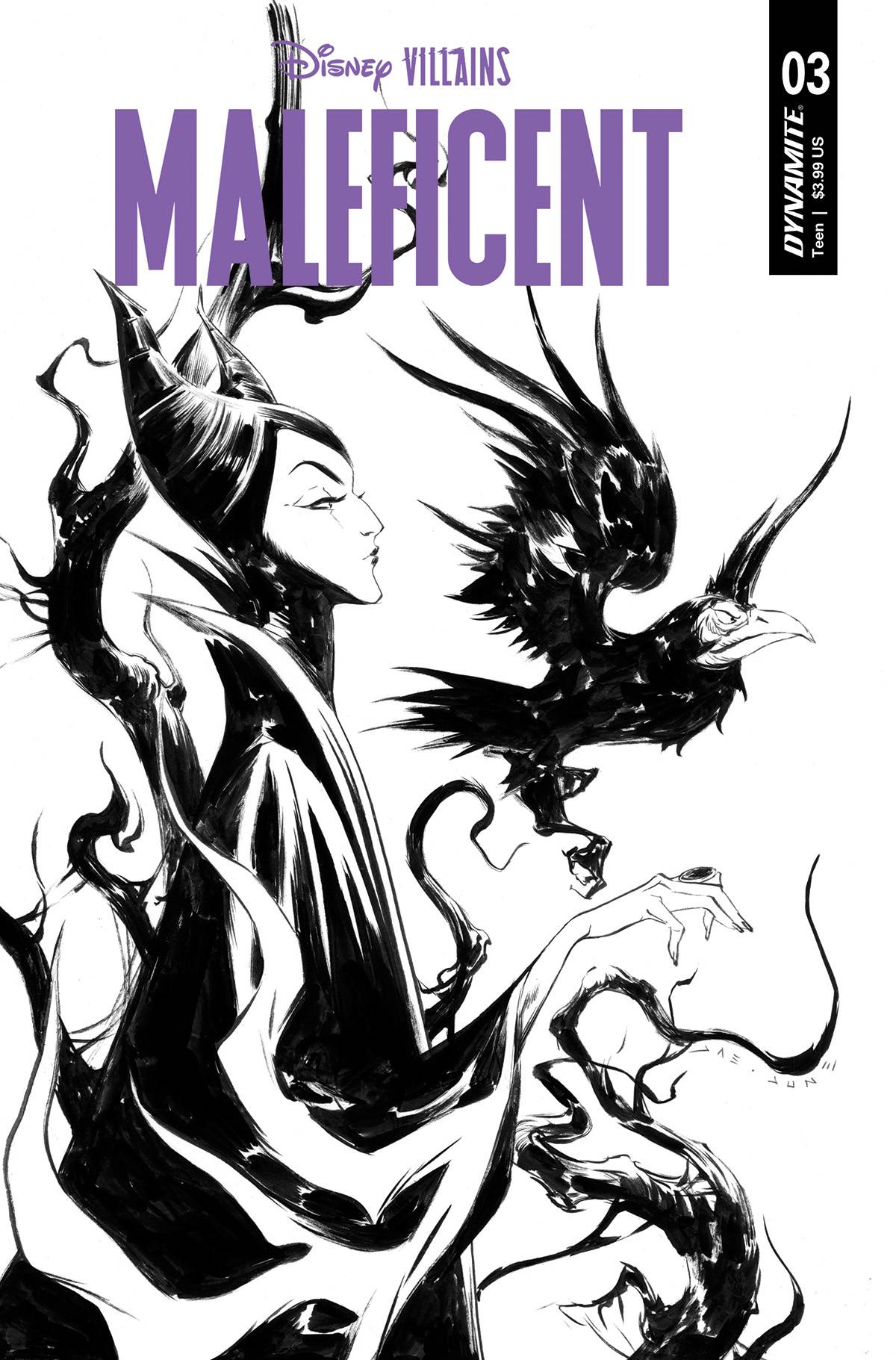 DISNEY VILLAINS MALEFICENT #3 CVR G 1:10 COPY INCV JAE LEE B&W