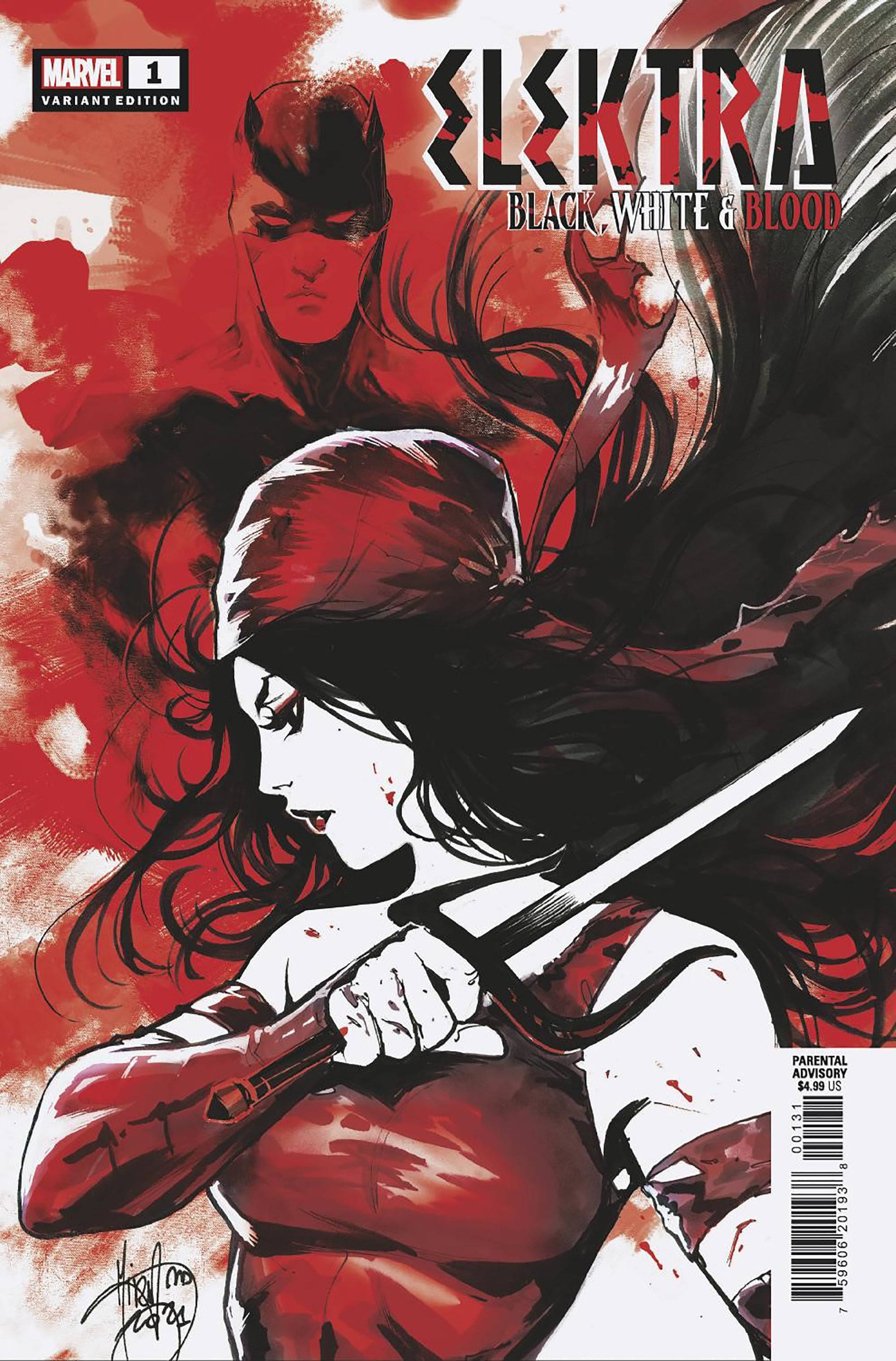 ELEKTRA BLACK WHITE BLOOD #1 (OF 4) ANDOLFO VAR