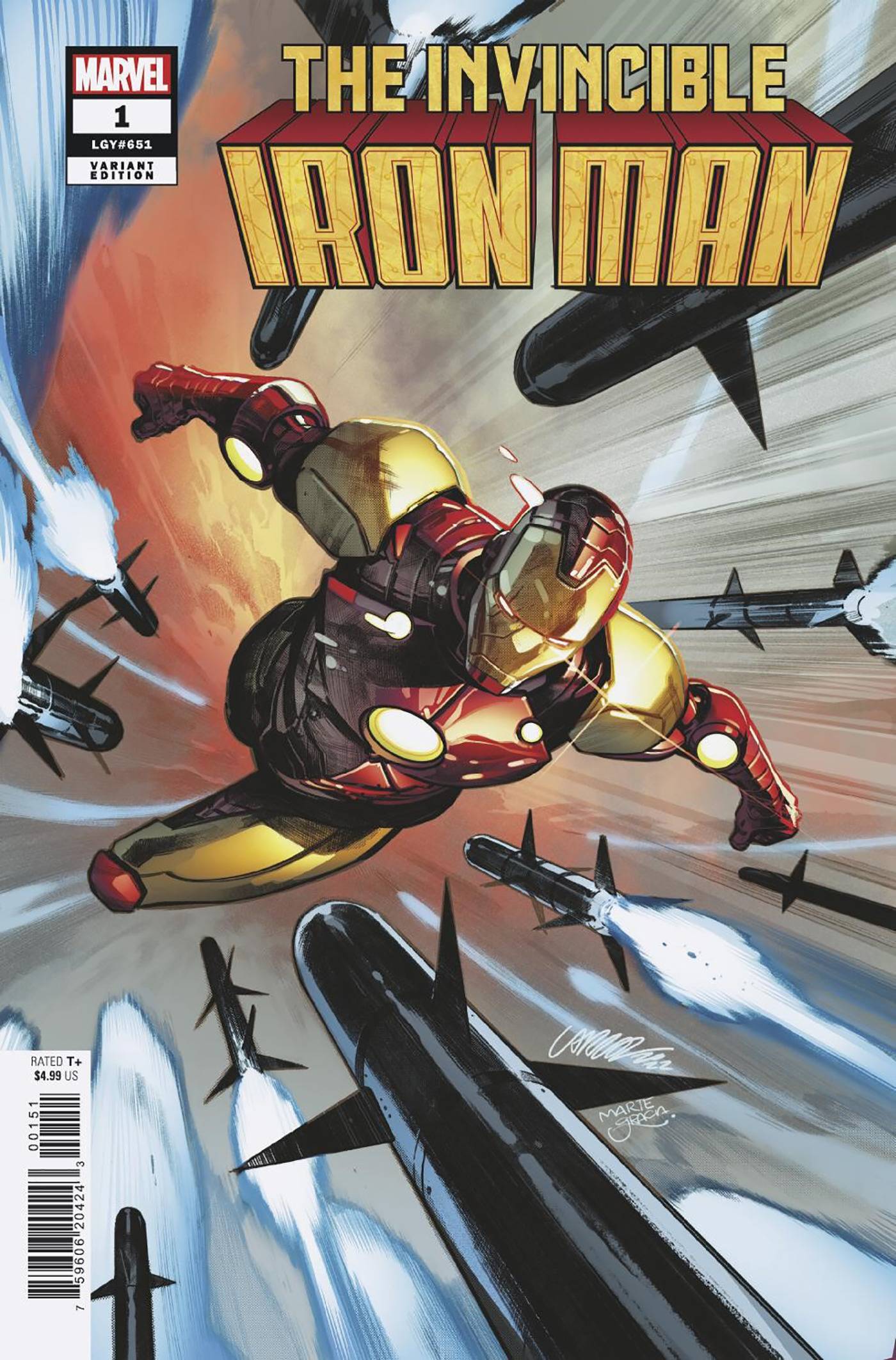 INVINCIBLE IRON MAN #1 1:25 COPY INCV LARRAZ VAR