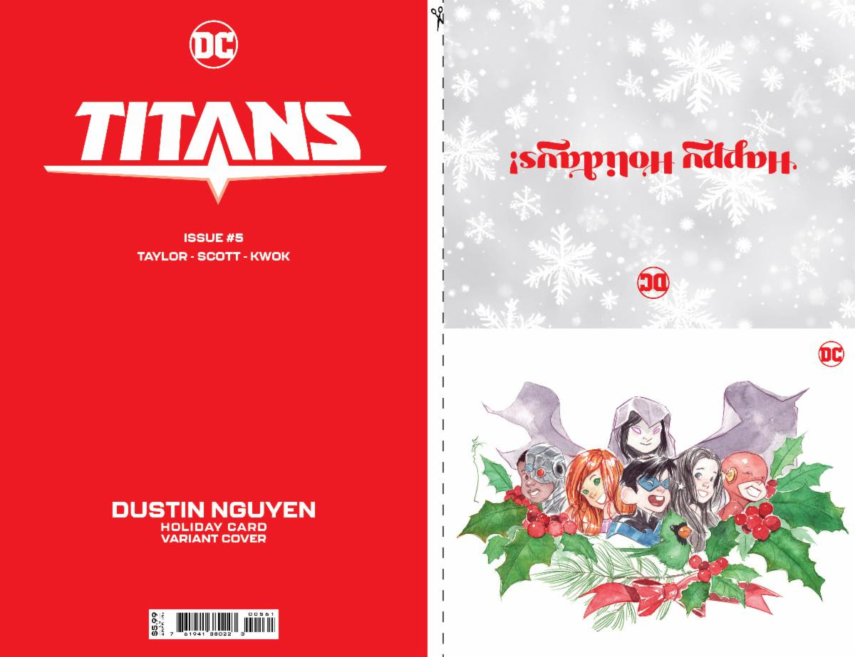 TITANS #5 CVR D DUSTIN NGUYEN DC HOLIDAY CARD SPECIAL EDITION VAR