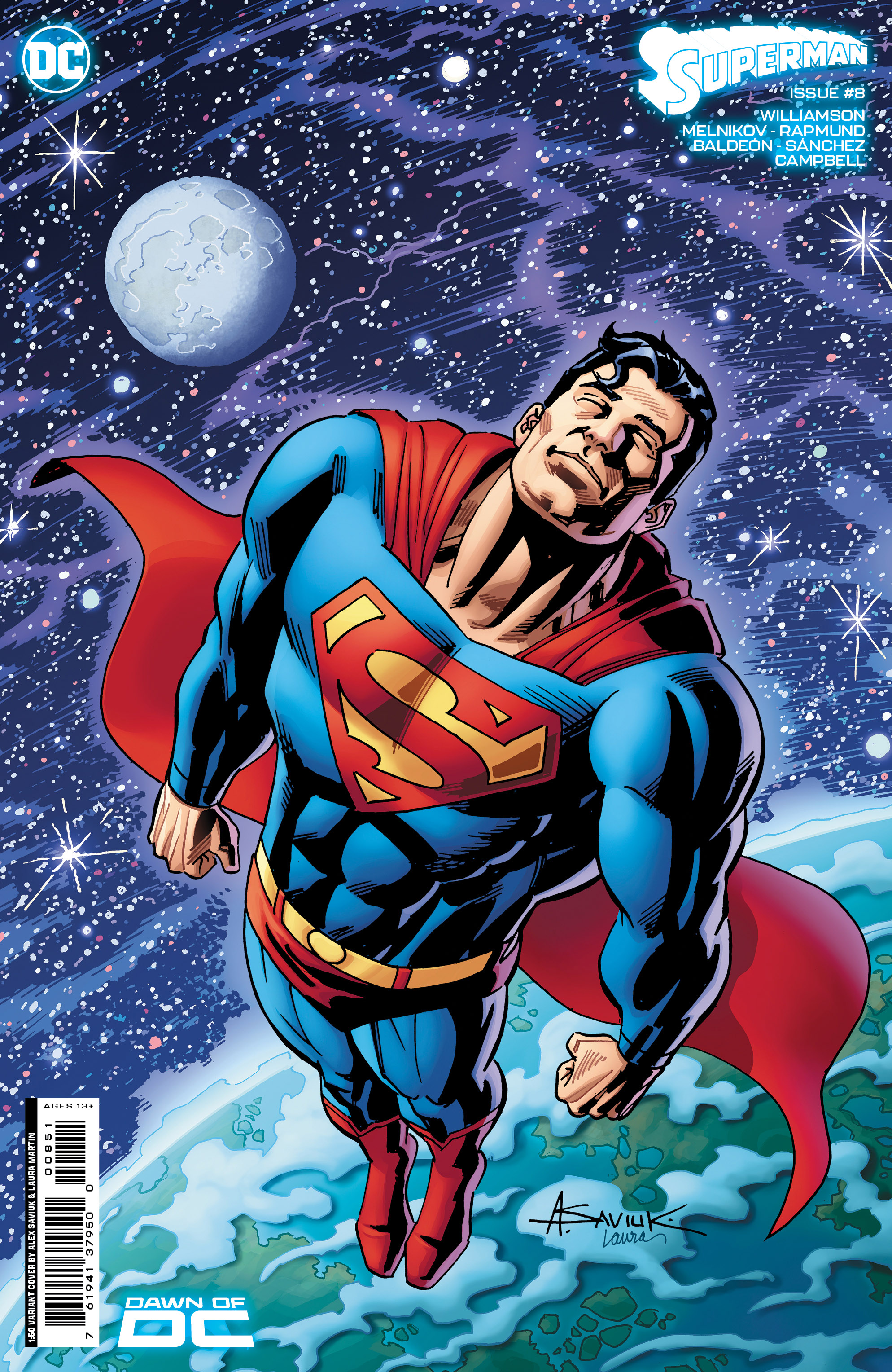 SUPERMAN #8 CVR G INC 1:50 ALEX SAVIUK CARD STOCK VAR