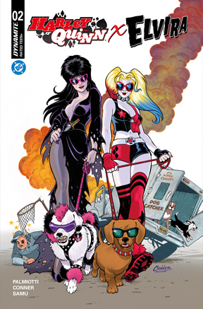HARLEY QUINN X ELVIRA #2 CVR A AMANDA CONNER DOGS