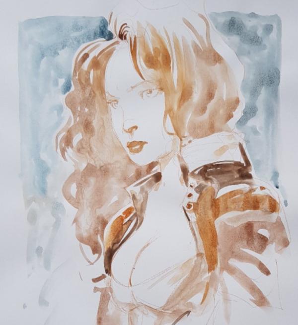 GUERRIÈRES - PORTFOLIO PAR FABRICE MEDDOUR - DÉDICACE AQUARELLE