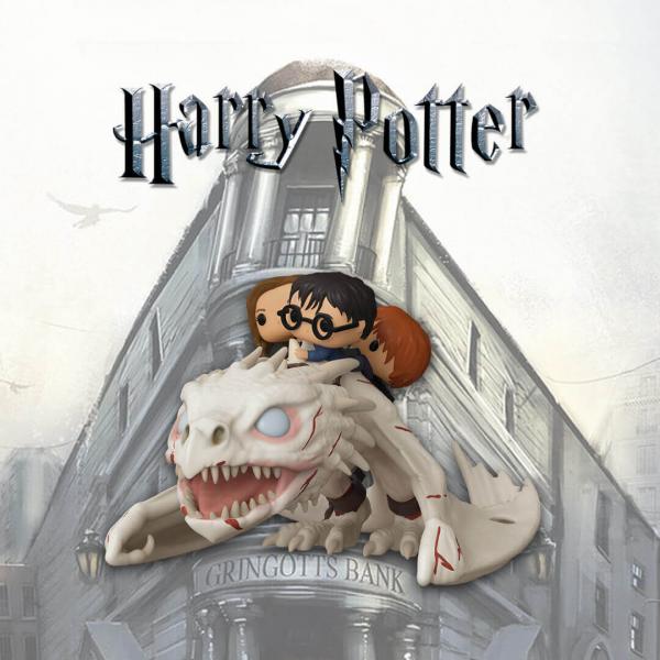 Harry, Hermione & Ron Riding Gringotts Dragon