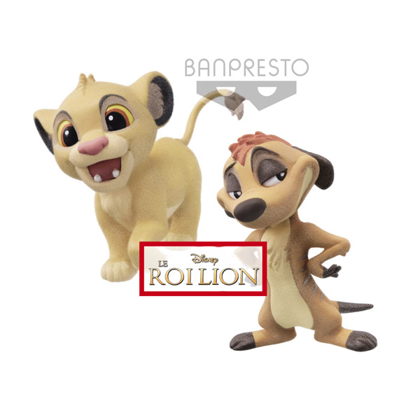 Fluffy Puffy Roi Lion Simba & Timon 7cm