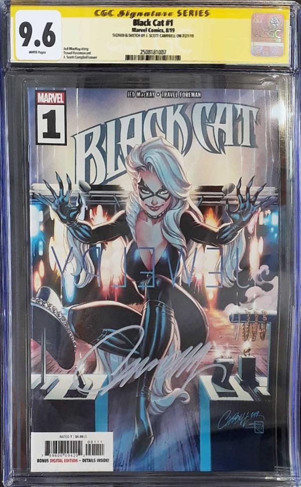 BLACK CAT #1 SIGNED CAMPBELL 9.6