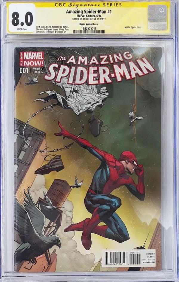 AMAZING SPIDER-MAN #1 OPENA VAR SIGNED 8.0