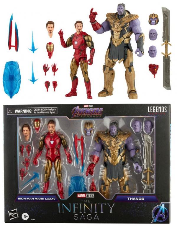 The Infinity Saga Marvel Legends - Pack 2 Figurines Iron Man Mark LXXXV & Thanos (ENDGAME) 15 CM