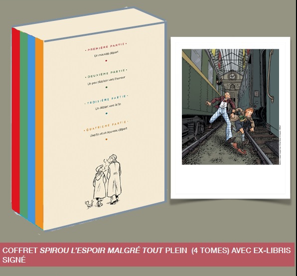 LE SPIROU D'EMILE BRAVO - L'ESPOIR MALGRE TOUT COFFRET CANALBD 4 VOLUMES EXLIBRIS