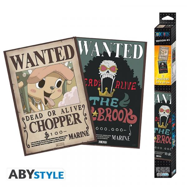 One Piece Set 2 Chibi Posters Wanted Brook And Chooper