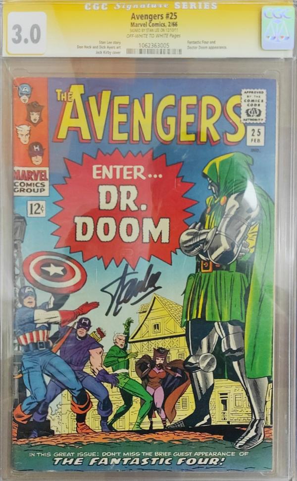 AVENGERS #25 SIGNED BY STAN LEE 3.0