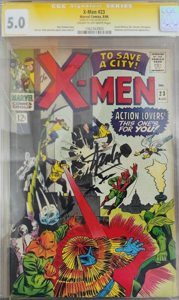 X-MEN #23 SIGNED BY STAN LEE 5.0