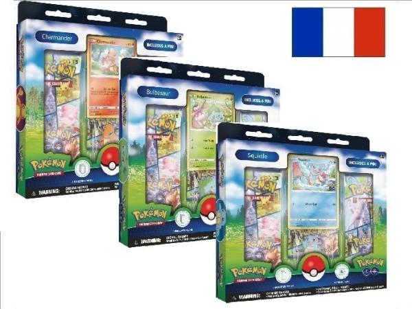 3-Pack Boosters Collection Pokemon Go avec Pin's (Bulbizarre-Salamèche-Carapuce)