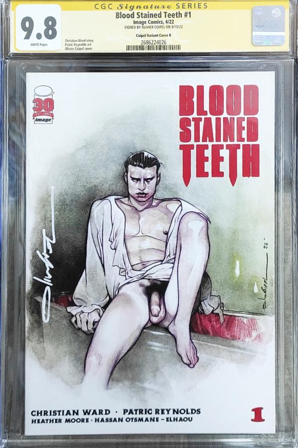 BLOOD STAINED TEETH #1 LCCA COIPEL VARIANT B SIGNED 9.8