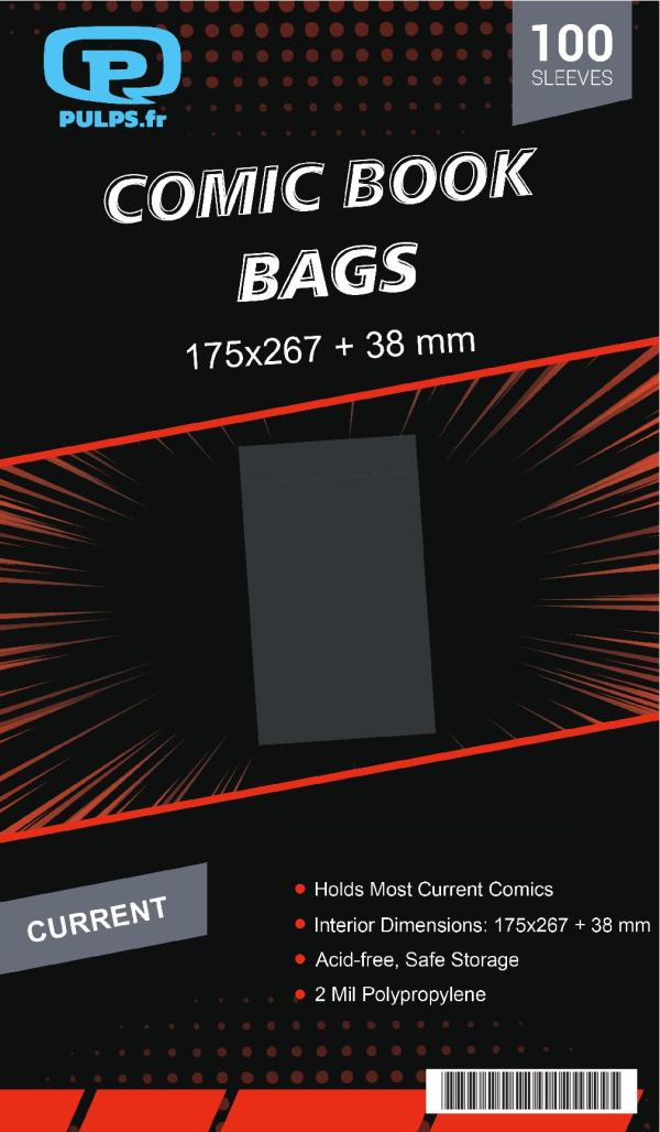 COMIC BAGS CURRENT SIZE PULP'S (100)