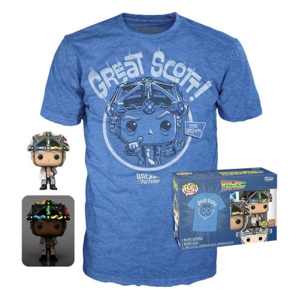 Funko Pop + Tee Back To The Future Doc with Helmet