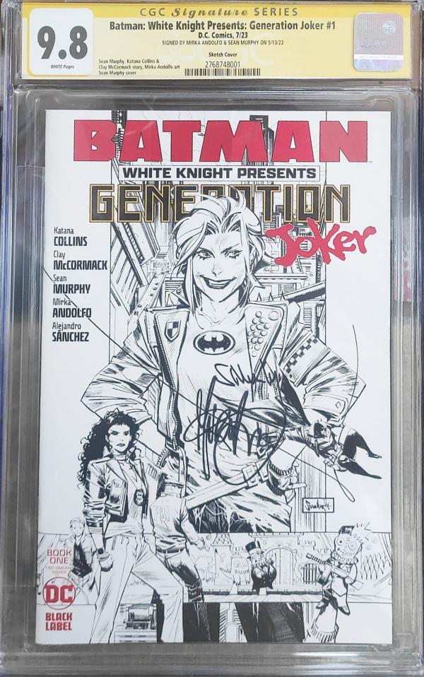 BATMAN WHITE KNIGHT PRESENTE GENERATION JOKER #1 SKETCH COVER 9.8