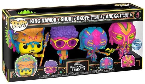 4-Pack Black Panther Wakanda Forever Black Light Exclusive