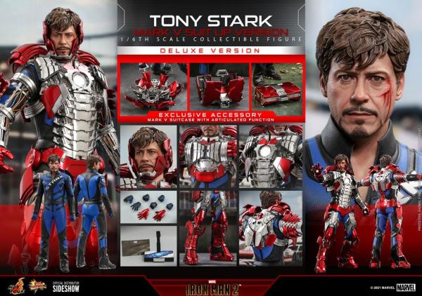 Tony Stark (Mark V Suit Up Version) Iron Man 2 Deluxe Figurine 1/6 31 cm