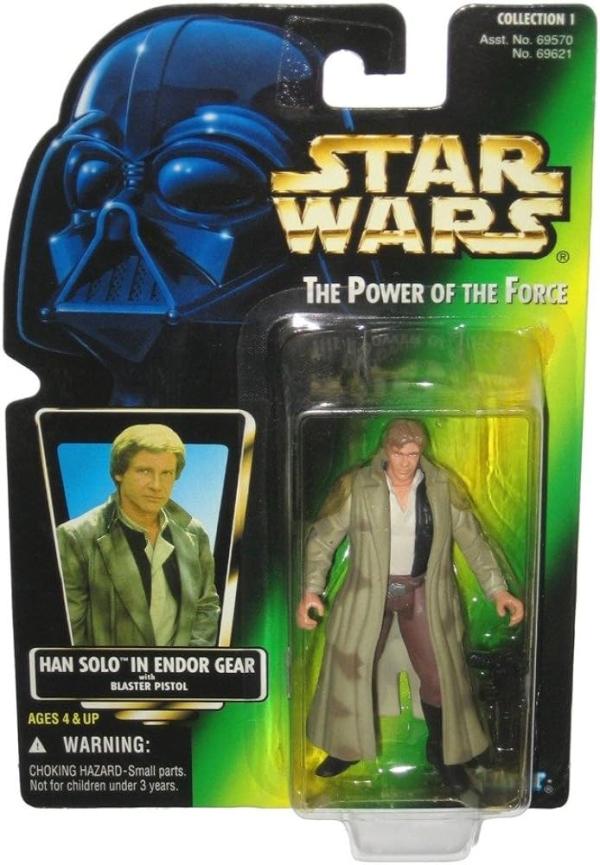 Star Wars The Power Of The Force Han Solo In Endor Gear With Blaster Pistol