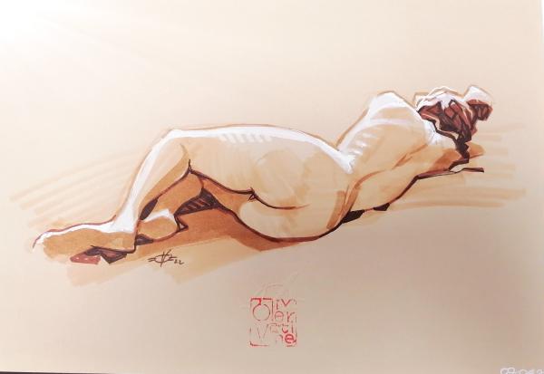 FEMME NUE N°5 OLIVIER VATINE ORIGINAL