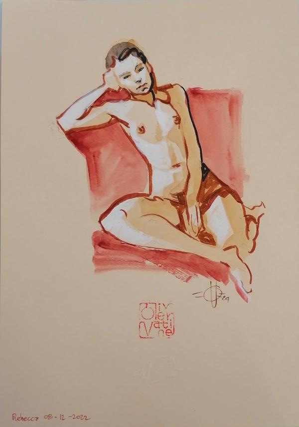 FEMME NUE N°6 OLIVIER VATINE ORIGINAL