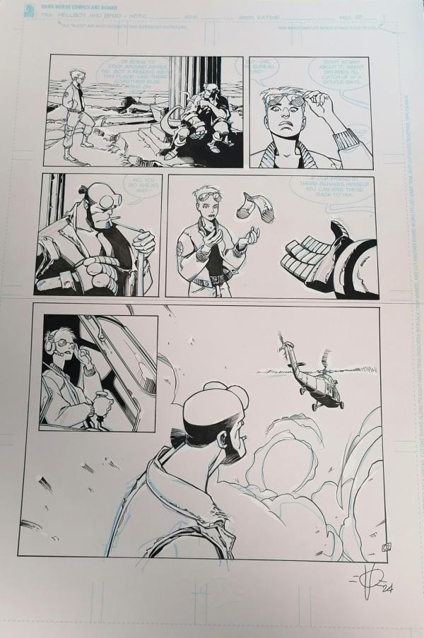 HELLBOY BPRD PAR OLIVIER VATINE - DESSIN ORIGINAL PAGE 02