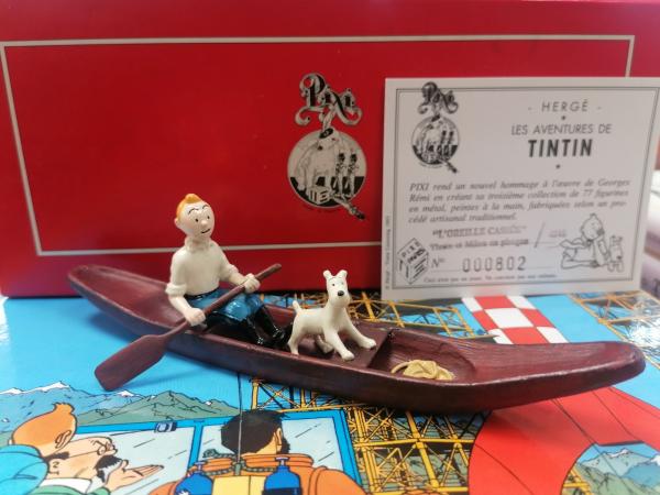 FIGURINE PIXI TINTIN ET MILOU EN PIROGUE