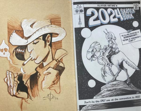 SKETCHBOOK OLIVIER VATINE 2024 : SIGNÉ ET DÉDICACÉ - LUCKY LUKE