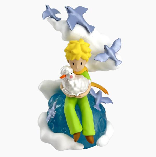 FIGURINE PETIT PRINCE EN PVC - LE PETIT PRINCE ET LE MOUTON SUR LA PLANETE