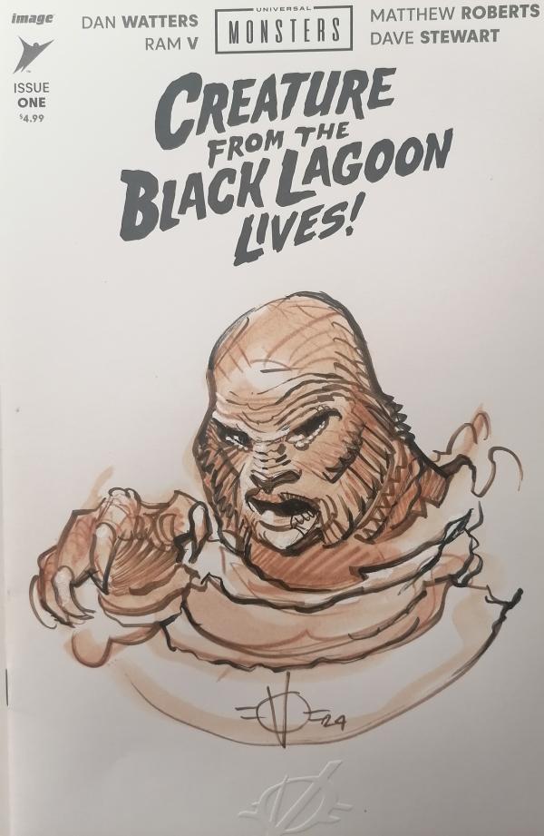 CREATURE FROM THE BLACK LAGOON LIVES ! #1 BLANK VAR DÉDICACÉ PAR OLIVIER VATINE