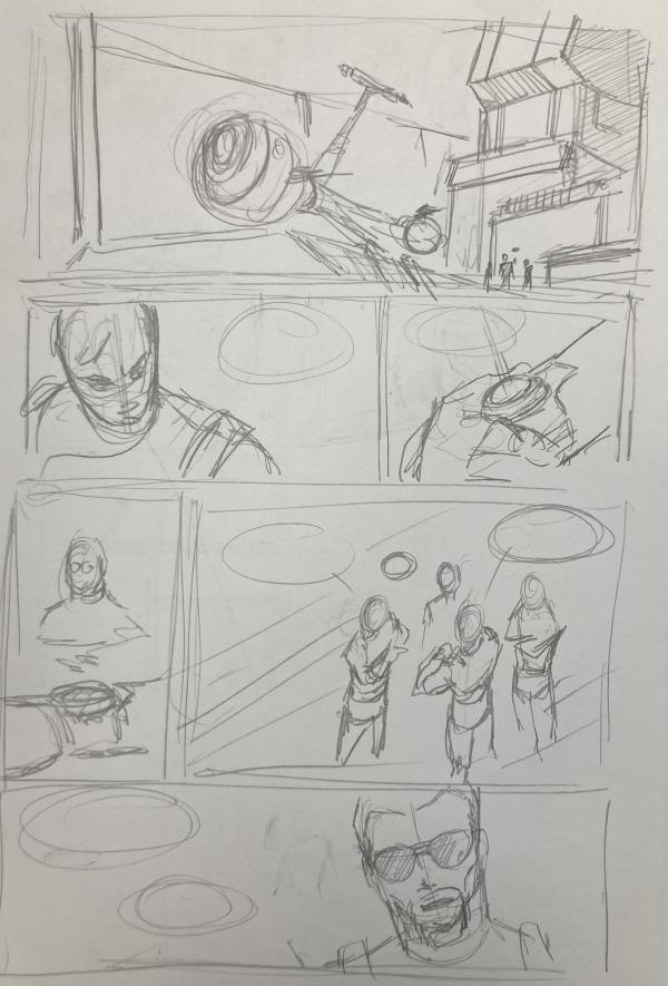 DESSIN ORIGINAL D'ALEXIS TALLONE POUR CAPITAINE FLAM : RECHERCHES DE STORYBOARD N°31