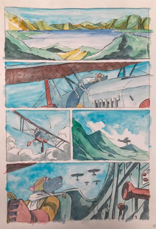 DESSIN ORIGINAL D'ALEXIS TALLONE POUR DER FALL DES ADLERS : PLANCHE EN COULEUR N°41