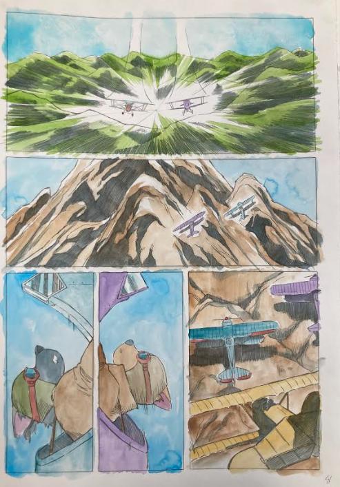 DESSIN ORIGINAL D'ALEXIS TALLONE POUR DER FALL DES ADLERS : PLANCHE EN COULEUR N°51