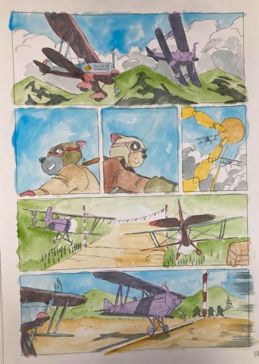 DESSIN ORIGINAL D'ALEXIS TALLONE POUR DER FALL DES ADLERS : PLANCHE EN COULEUR N°58