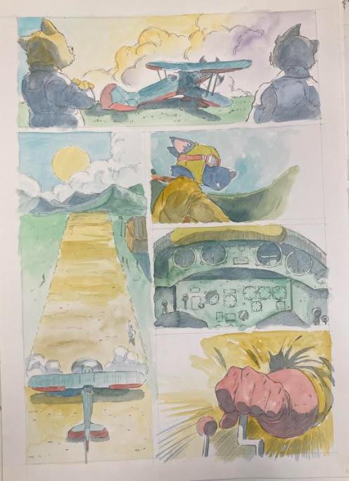 DESSIN ORIGINAL D'ALEXIS TALLONE POUR DER FALL DES ADLERS : PLANCHE EN COULEUR N°11