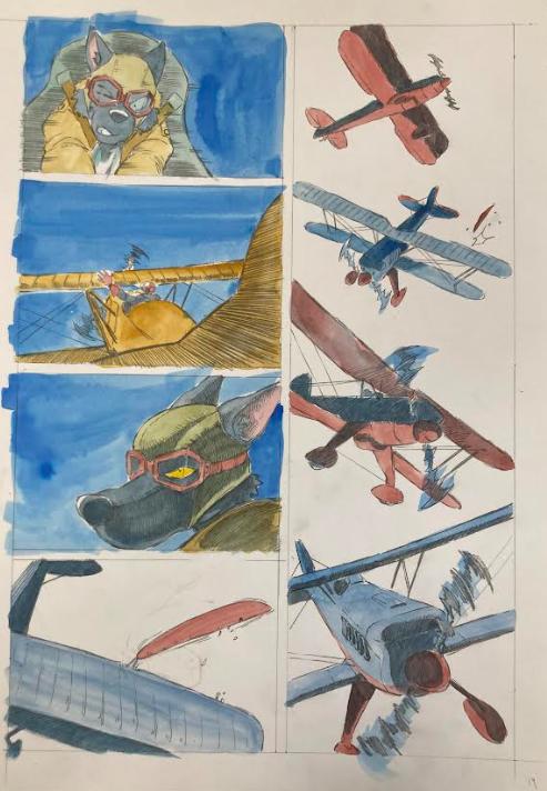 DESSIN ORIGINAL D'ALEXIS TALLONE POUR DER FALL DES ADLERS : PLANCHE EN COULEUR N°19