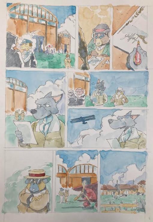 DESSIN ORIGINAL D'ALEXIS TALLONE POUR DER FALL DES ADLERS : PLANCHE EN COULEUR N°4