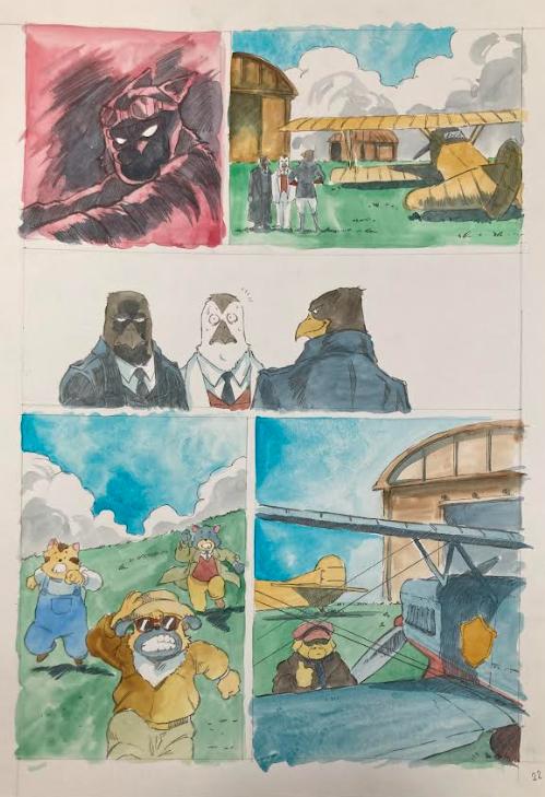 DESSIN ORIGINAL D'ALEXIS TALLONE POUR DER FALL DES ADLERS : PLANCHE EN COULEUR N°22