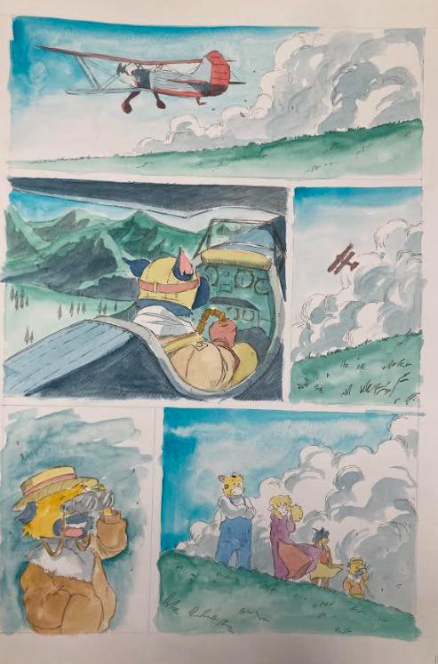 DESSIN ORIGINAL D'ALEXIS TALLONE POUR DER FALL DES ADLERS : PLANCHE EN COULEUR N°13